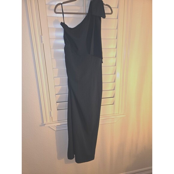 One Shoulder Long Formal Dresses Teal Bodycon Wedding/Formal Slit Maxi Dress - Picture 6 of 7